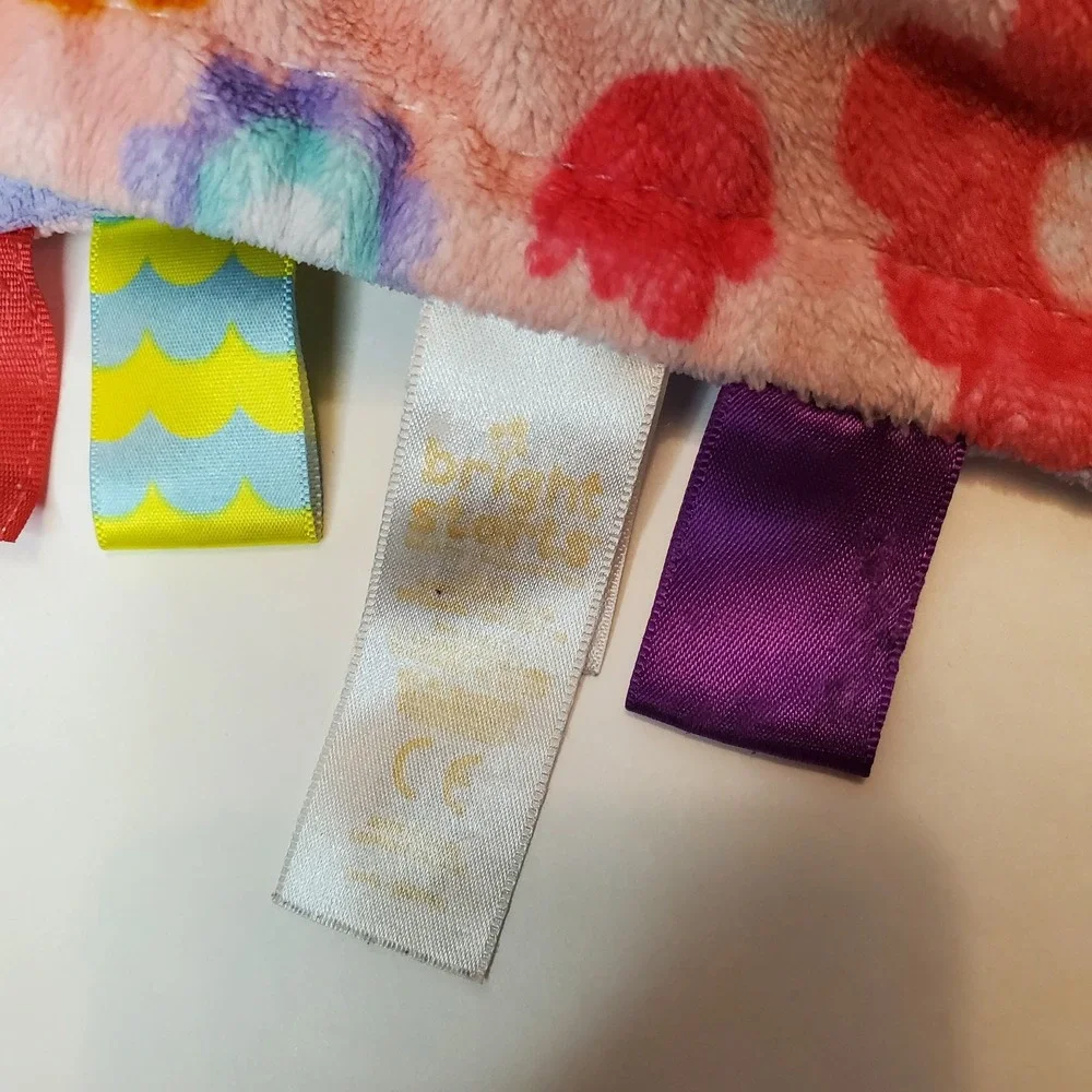 Bright Starts Taggies Security Blanket‎ Baby Lovey Pink Flowers Floral Purple